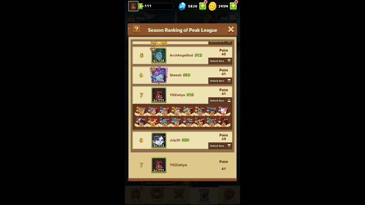 PUSH PEAK LEAGUE TO THE TOP 7 RANK ! - GACHA HEROES: CASUAL IDLE RPG