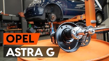 How to change a front shock strut on OPEL ASTRA G CC (F48, F08) [TUTORIAL AUTODOC]