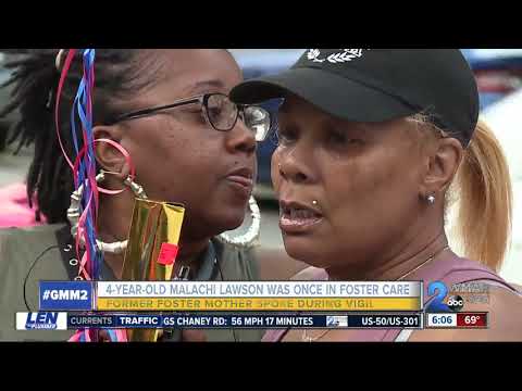Former foster mother of 4-year-old found in dumpster speaks at vigil for Malachi Lawson