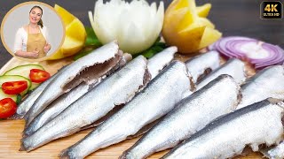 I have never eaten such a delicious FISH! How to salt Baltic Herring at home 🐟 Easy Recipe