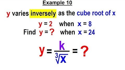 Algebra - Ch. 33: Variation (13 of 13) Example 10