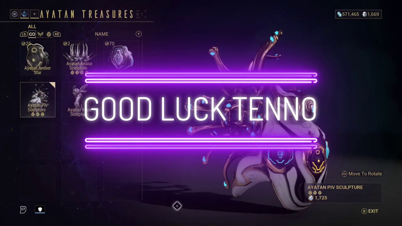 Warframe How to Socket Ayatan Sculptures YouTube