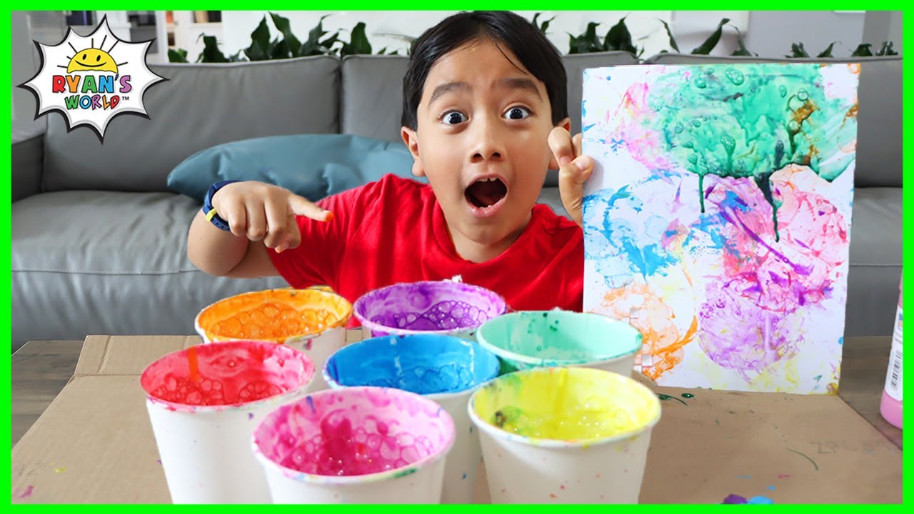 DIY Bubble Painting Art for Kids with Ryan!