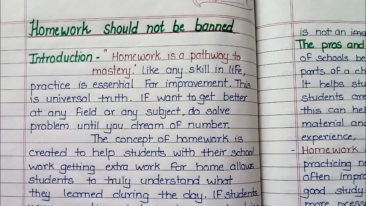 homework should be banned essay example