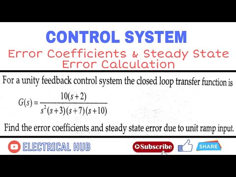 #1 Error Coefficients & Steady State Error Calculation | Control System