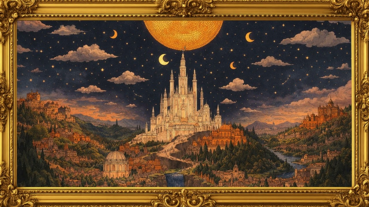 TV ART | The Golden Citadel – Framed in Time | Soft Piano | 1 hour frame