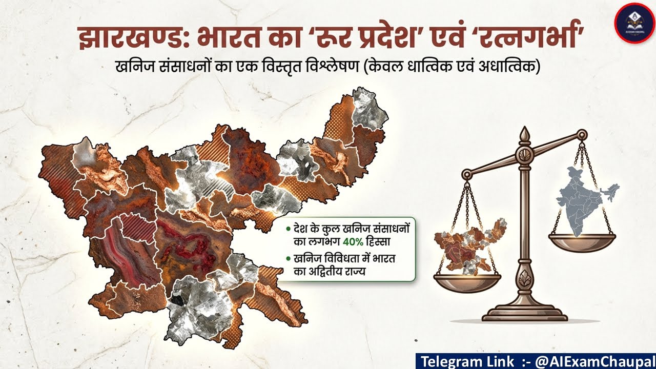 झारखण्ड के खनिज संसाधन | Metallic & Non-Metallic Minerals of Jharkhand | JPSC JSSC Geography