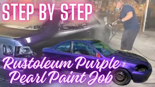 RUSTOLEUM HKS PURPLE PEARL PAINT JOB HOW TO FOR CHEAP!!!!