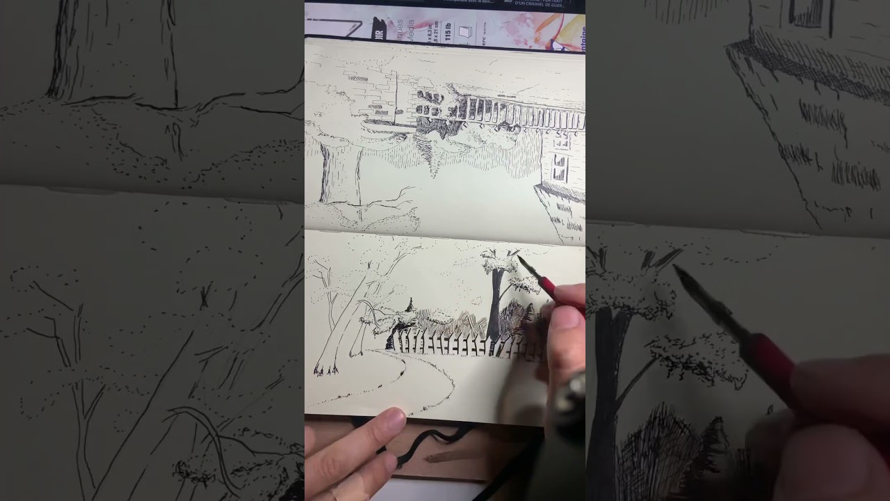 Frank Lohan’s «Pen and ink Techniques » THE FENCE!