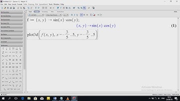 MEMBUAT GRAFIK f(x,y)= sin x cos y  3 DIMENSI MENGGUNAKAN PROGRAM MAPLE