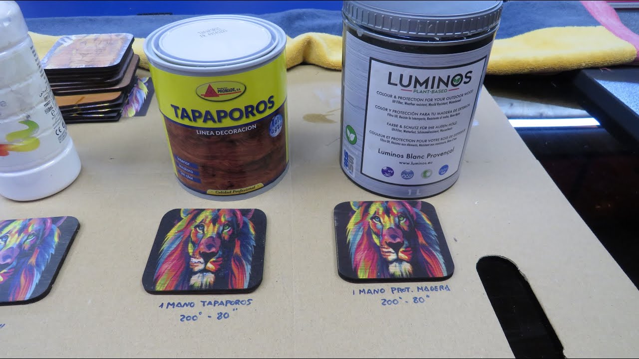 PRUREBAS CON DIFERENTES PRODUCTOS PARA SUBLIMACION EN MADERA