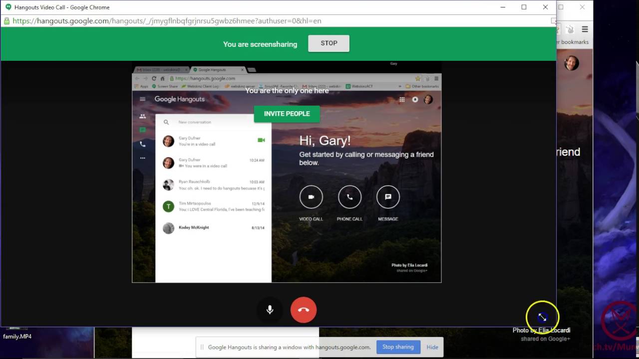 google hangouts screen sharing computer audio