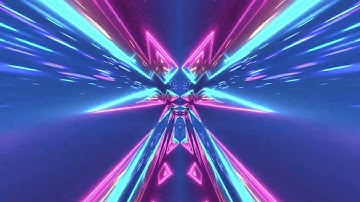 4k Abstract Neon Tunnel Motion Light Triangle Design Moving Background Loops