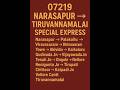 07219 Narsapur to Tiruvannamalai Special Express Route & Service info