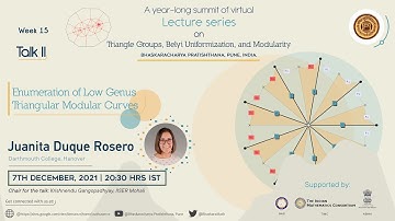 Enumeration of Low Genus Triangular Modular Curves by Juanita Duque Rosero, Darthmouth College.