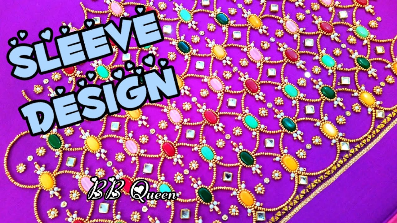 Tablet bead work for grand blouse sleeve Aari work Bridal blouse