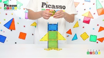 How to Build A Penguin! PicassoTiles PicassoToy IDEABOOK Magnetic Building Tile STEM Magnet Kit
