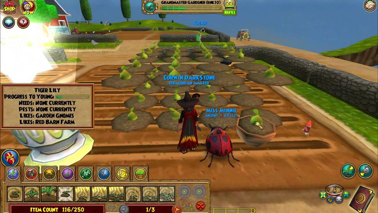 Wizard101 gardening with the Red Barn Farm! [720p HD YouTube
