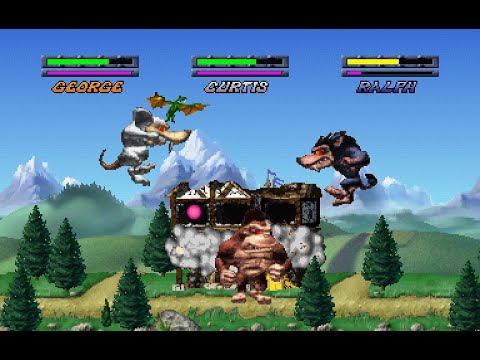 Rampage Through Time PlayStation Co-op Adventure mode 3 player 60fps