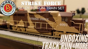 Bachmann Strike Force HO Scale Model Train Set I Unboxing, Set-up, Track Run I Railway Layout