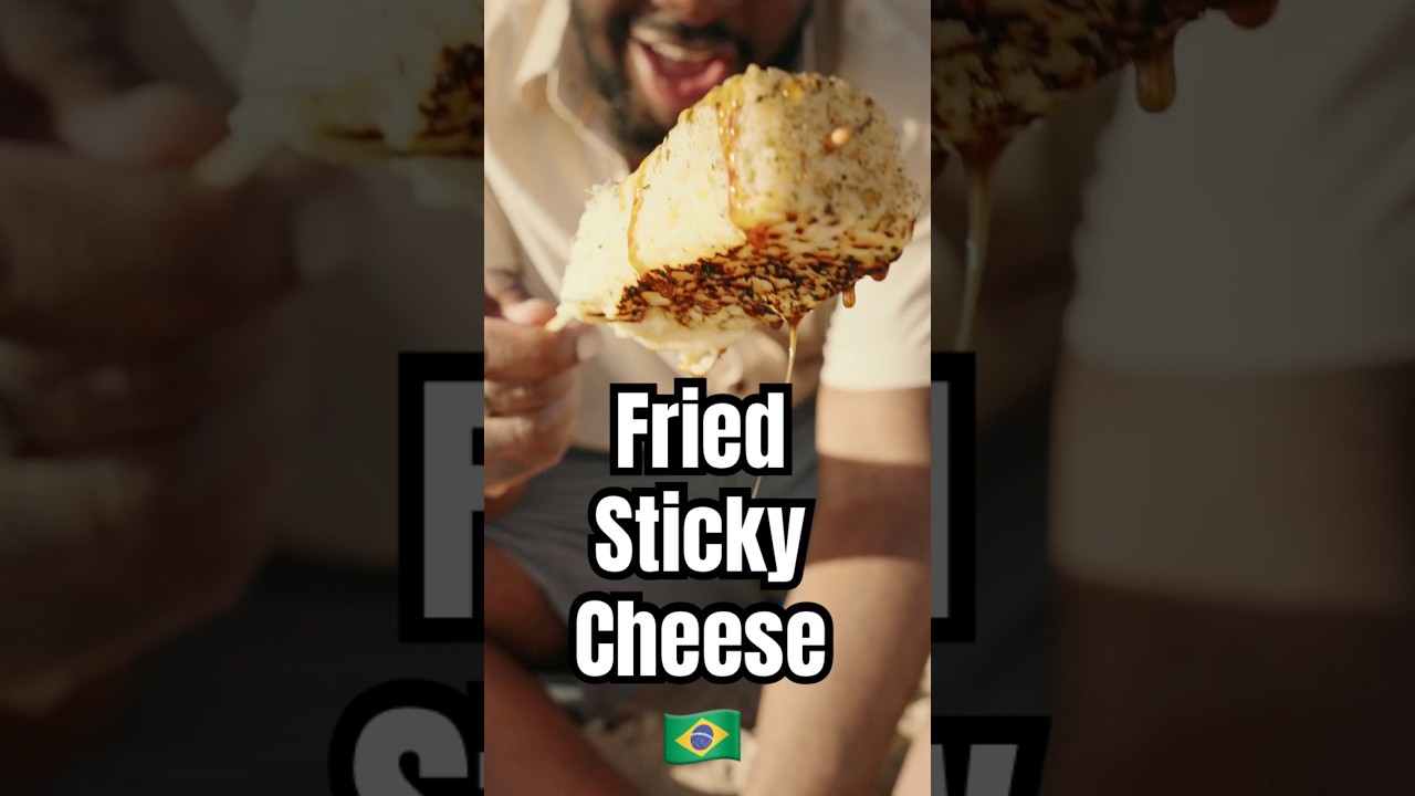 Fried Sticky Cheese on the Beach - Salvador, Brazil! 🇧🇷 Full Vlog tomorrow at 11am! #food #travel
