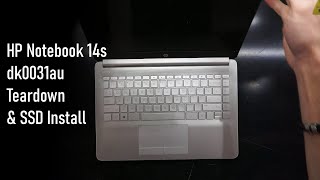 HP Notebook 14s dk0031au Teardown and SSD Install - YouTube