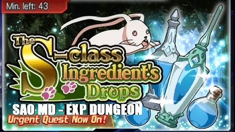 Sword Art Online Memory Defrag - EXPERIENCE DUNGEON - S Class Ingredient Drops - LVL UP Quickly