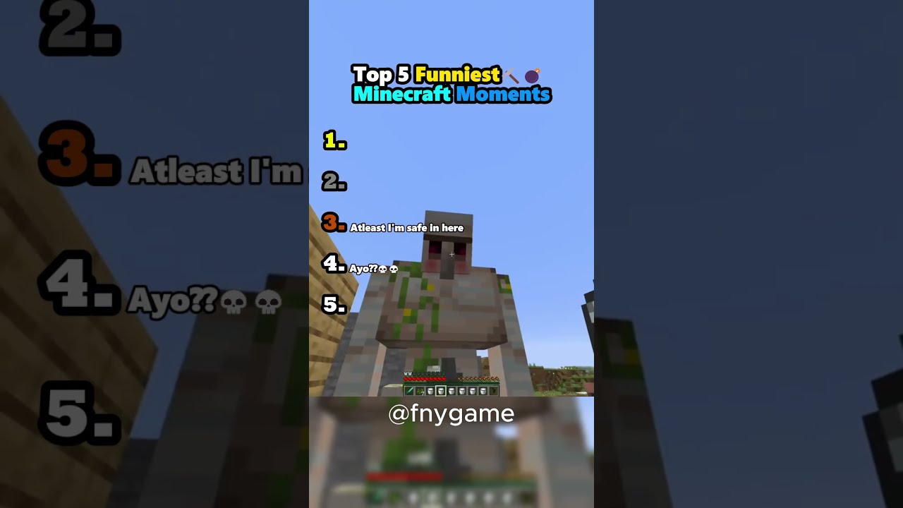 Top 5 Funniest Minecraft Moments Try Not To Laugh MinecraftShorts