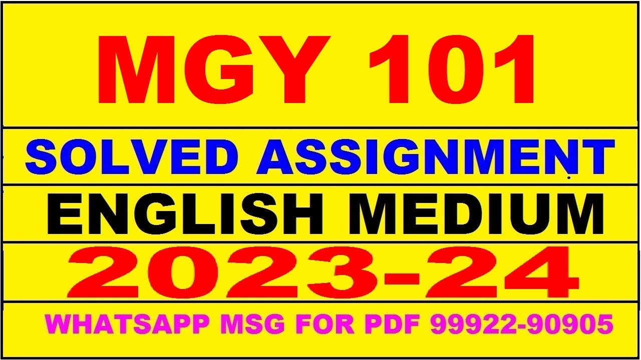 mgy 101 solved assignment 2023-24 | mgy 101 solved assignment in english 2024 | mgy 101 2024