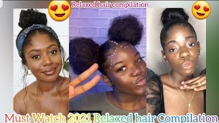 Video thumbnail of "Relaxed Hairstyles 2021 ||Part 4 || New relaxed hairs compilation 😍"