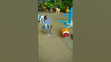 Mini hand pump project water with motor supply cow bear farm #tractor #shorts #513