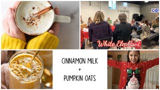 Pumpkin Overnight Oats &amp; Cinnamon Milk Recipe.. it’s frickin delicious 😋(white elephant &amp; vlogging)