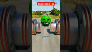 Long Colourful Capsule Buses vs Hydraulic Crush - BeamNG.drive