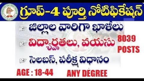 TSPSC Group 4 Notification 2022 District wise Vacancy, Eligibility, Syllabus, Exam Pattern Details