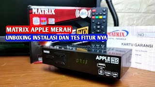 STB DVB T2 MATRIX APPLE MERAH   cara pasang set top box matrix apple ke tv