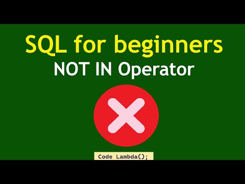 SQL for beginners - NOT IN Operator (2023)