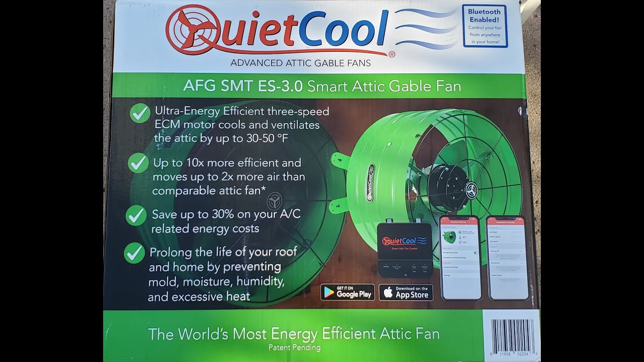 QuietCool Attic Fan Part 1 - Unboxing & Install - YouTube