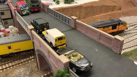 Badgers Cross ultra modern image dual helix DCC sound model railway layout.