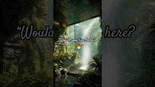 Luxury Jungle Bathroom Concept 🌿🚿 Dream Setup  #waterfall #dreamhome #relax #ambience #housestyle
