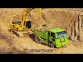 Khmer dumb trucks excavator dig dirt for making canal Ep 26