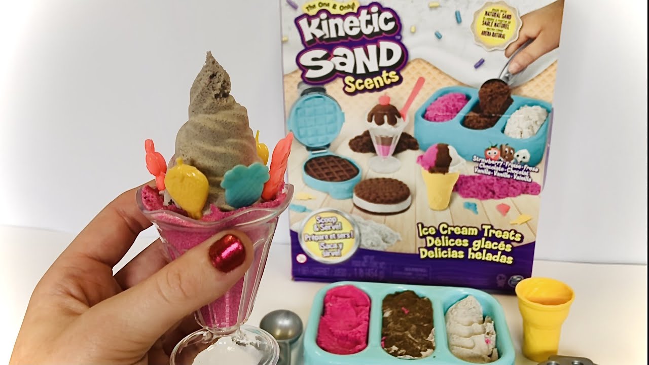  Kinetic Sand Scents, Ice Cream Treats Playset with 3