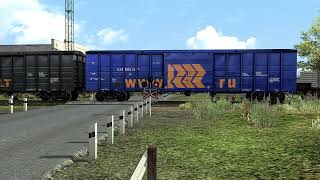 Железнодорожный переезд.Проезд  грузового.Train Simulator Classic.