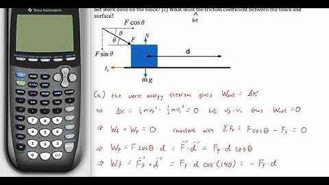 Work of Block Pushed across Friction Table