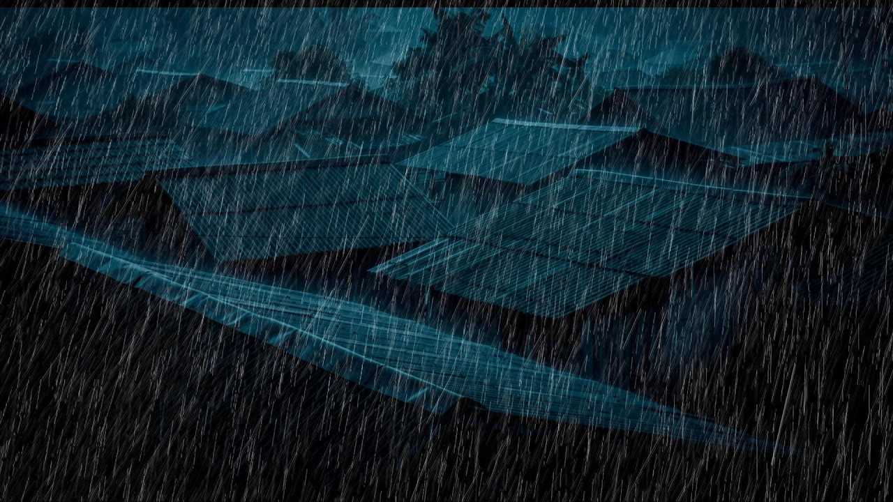No Ads Rain Sounds for Sleeping - ASMR Heavy Rain On Tin Roof for Sleep and Relaxation
