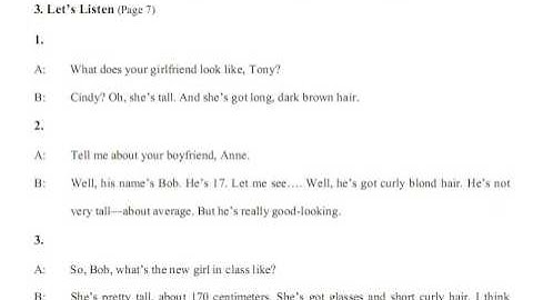 Tiếng Anh giao tiếp Unit 2 Describing People