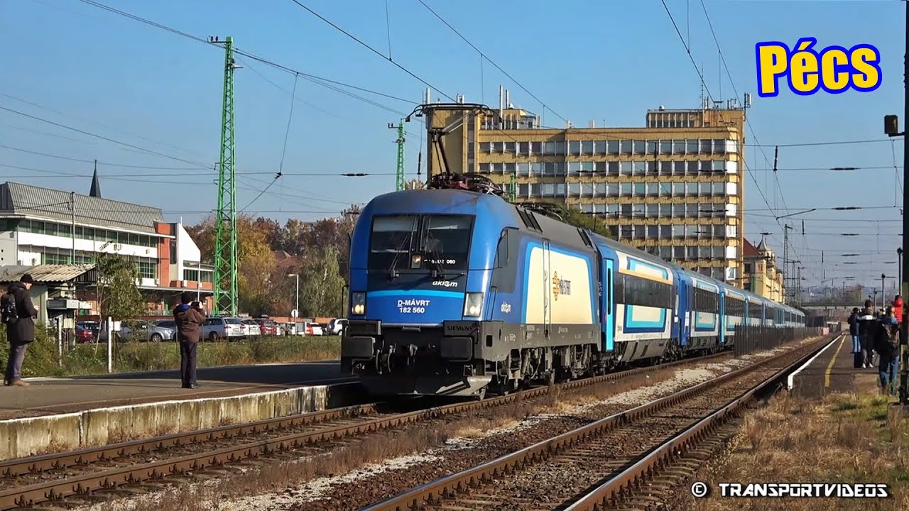 2024.11.16. - Retró hétvége a vasúton; Mecsek IC Akiem Taurussal (182 560), és CAF kocsikkal Pécsen