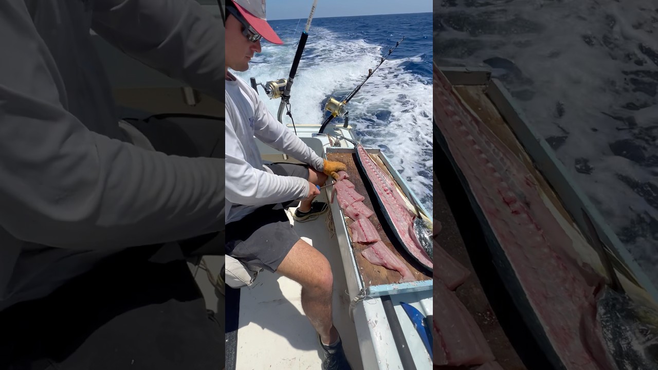 Filleting this Mahi on the way in 