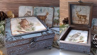 Decoupage Christmas Gifts Box 🎄✨ Serviettentechnik Anleitung