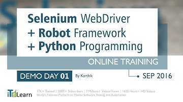 Selenium WebDriver + RobotFramework + Python Programming LIVE Training Day 01