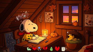 Cozy Autumn Snoopy Lofi 🎧 Study Beats to Focus, Work, and Sleep 🎶🎶